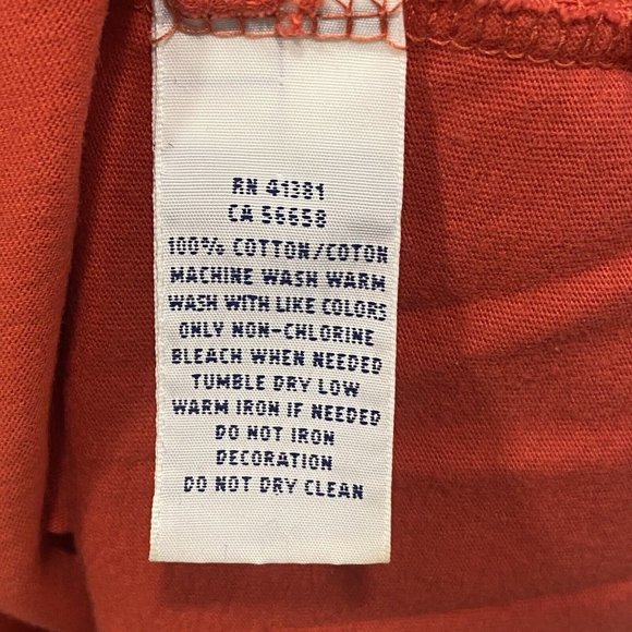 POLO RALPH LAUREN Men's Short Sleeve Solid RED V-Neck T-Shirt Blue Logo LARGE - Picture 4 of 4